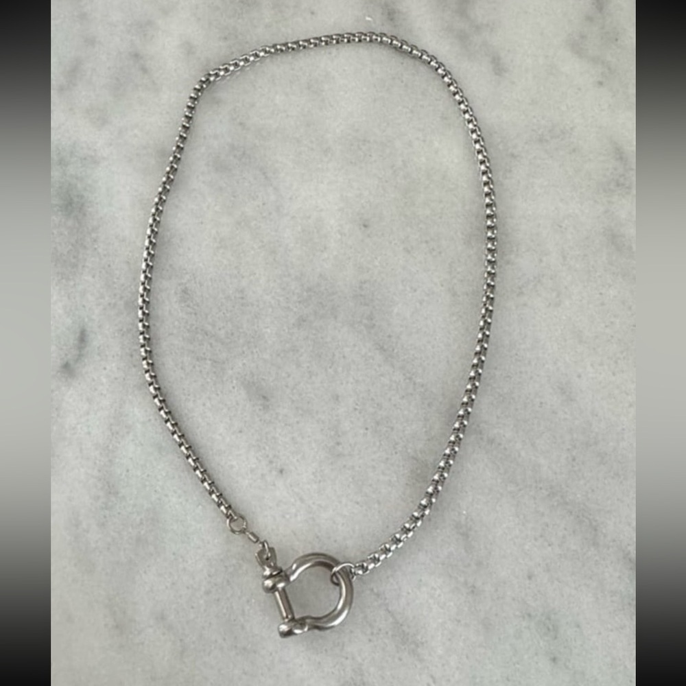 COPY - Silver Chunky Horse Bit Chain Necklace Brand New - Picture 4 of 5
